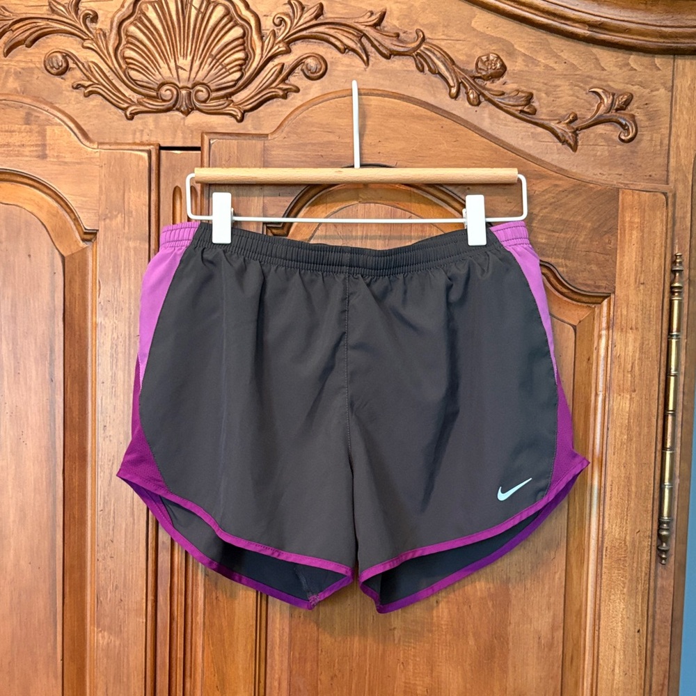 Nike Women's DRI-FIT Black & Purple Running Shorts